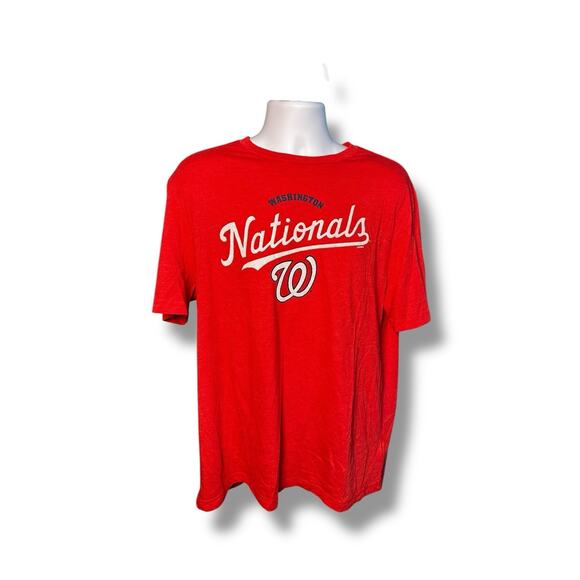 MLB Genuine Merchandise Washington Nationals Curly W Short Sleeve Red T-shirt XL - Picture 1 of 5